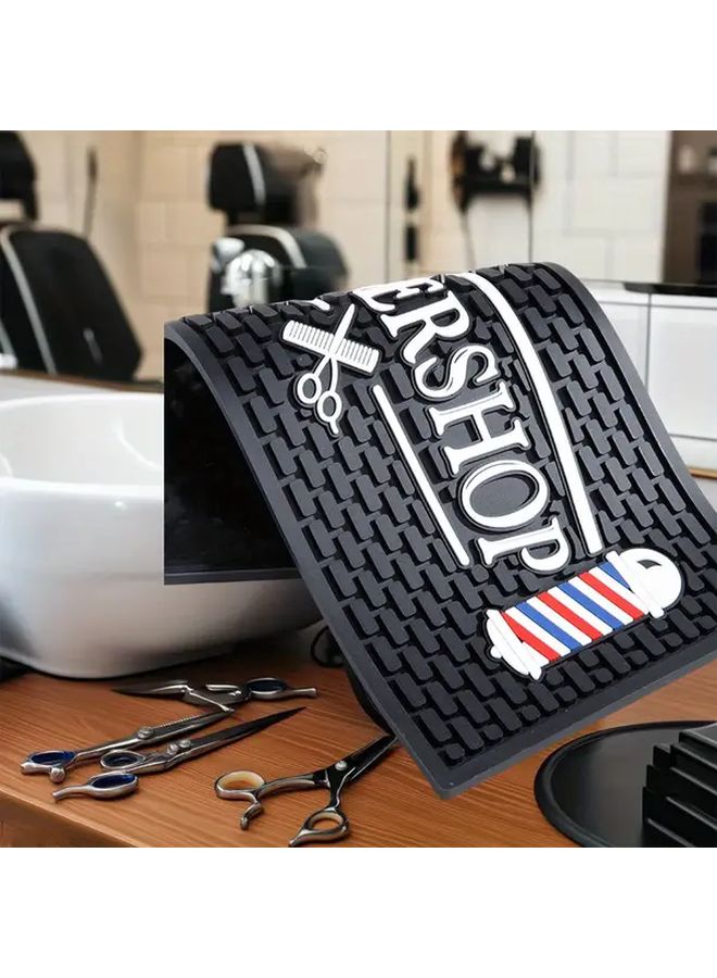 Non Slip Hairdressing Mat Black Cushioned Workspace Pad For Salon And Home Barbers - Image 2